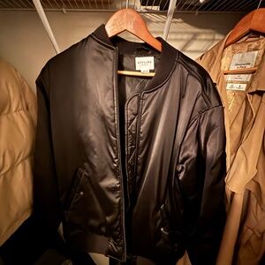Chic Black Bomber Jacket by Offline
